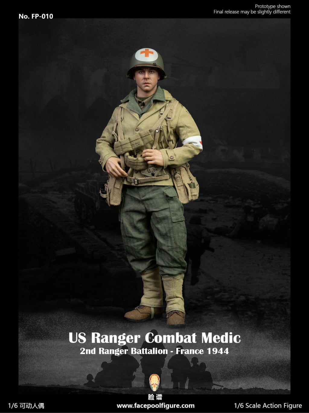 Re-order: Facepoolfigure FP-010 1/6WWII US Ranger Combat Medic – France 1944