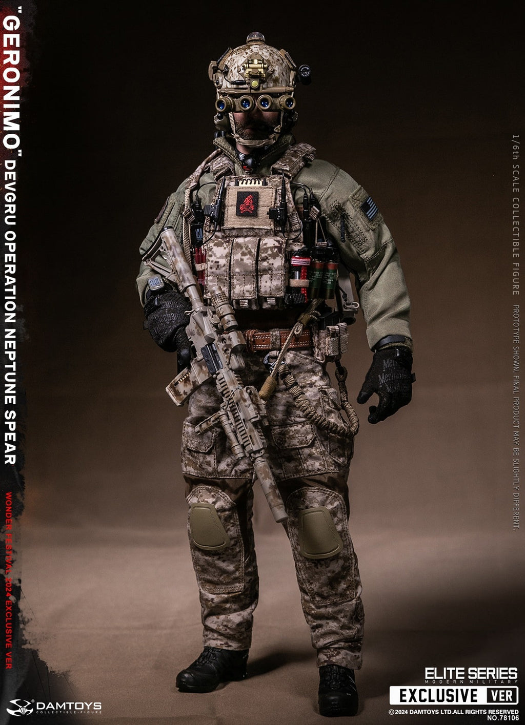 DAMTOYS 78106 1/6 WF2024 DEVGRU Operation Neptune Spear “GERONIMO” Wonder Festival 2024 Exclusive Ver