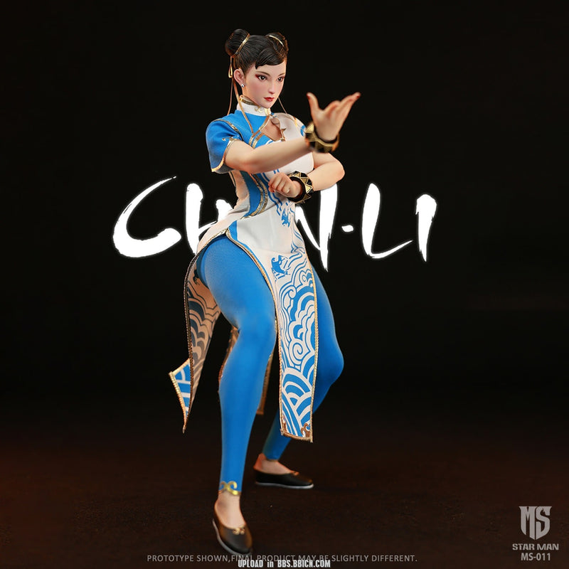 STAR MAN MS-011 1/6 Female Fighter Chun-li (Blue Cloud Patterned White Cheongsam Version)