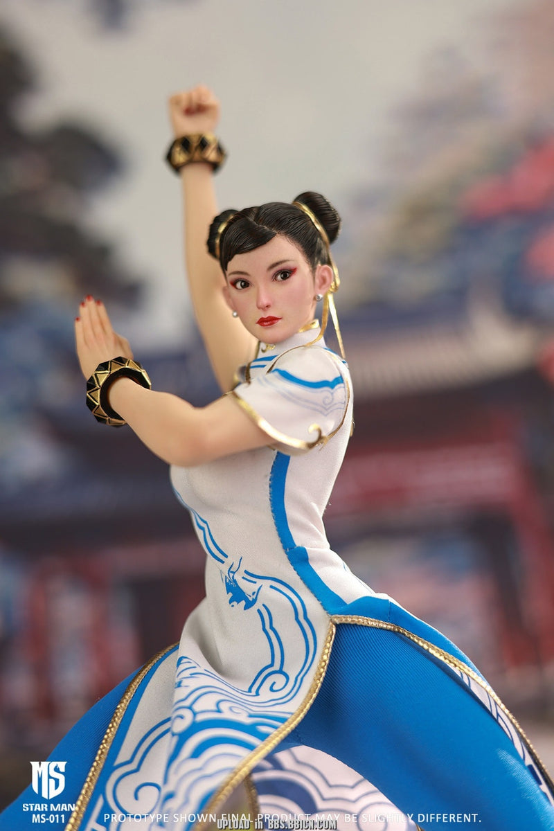 STAR MAN MS-011 1/6 Female Fighter Chun-li (Blue Cloud Patterned White Cheongsam Version)