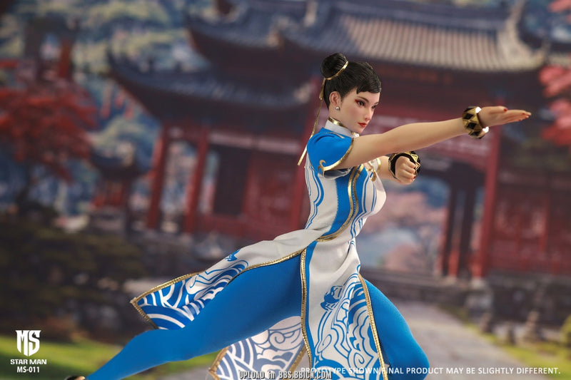 STAR MAN MS-011 1/6 Female Fighter Chun-li (Blue Cloud Patterned White Cheongsam Version)