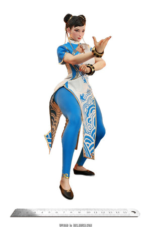 STAR MAN MS-011 1/6 Female Fighter Chun-li (Blue Cloud Patterned White Cheongsam Version)