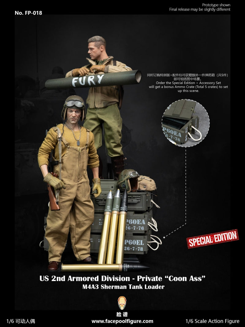 Facepoolfigure FP-018B 1/6 US 2nd Armored Division – Private First Class Sherman Tank Loader (Special Edition)