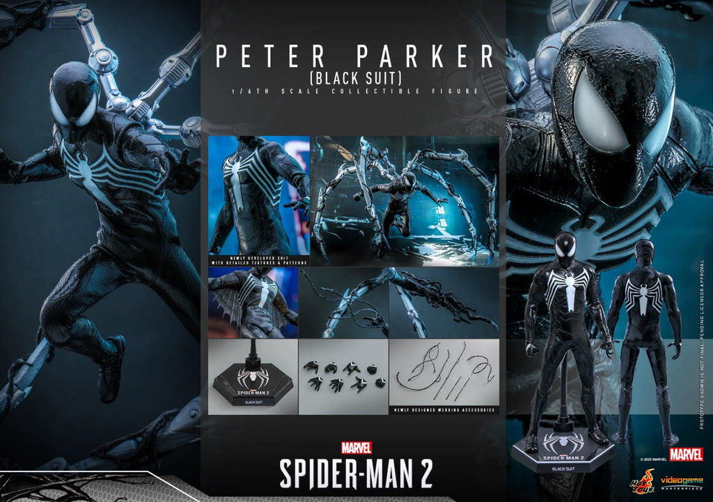 HOT TOYS VGM56 1/6 MARVEL'S SPIDER-MAN 2 PETER PARKER (BLACK SUIT)