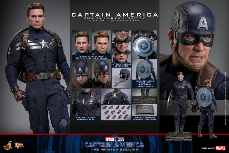 HOT TOYS Capitán América: El Soldado de Invierno Figura Movie Masterpiece 1/6 Captain America (Stealth S.T.R.I.K.E. Suit) 2.0 31 cm