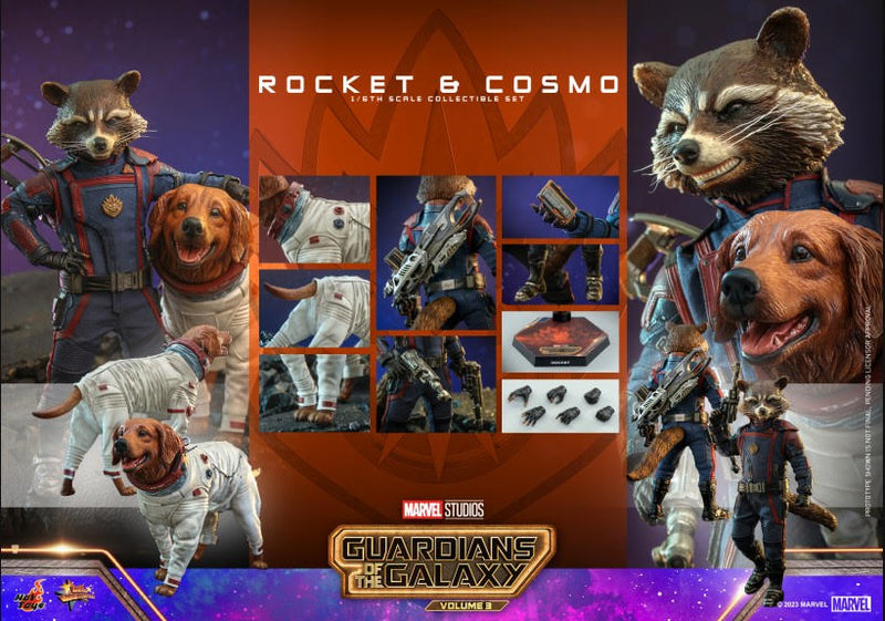 HOT TOYS MMS708 1/6 GUARDIANS OF THE GALAXY VOL. 3 ROCKET AND COSMO