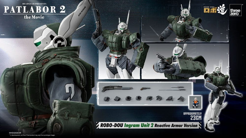 Threezero Patlabor 2: The Movie Figura Robo-Dou Ingram Unit 2 Reactive Armor Version 23 cm