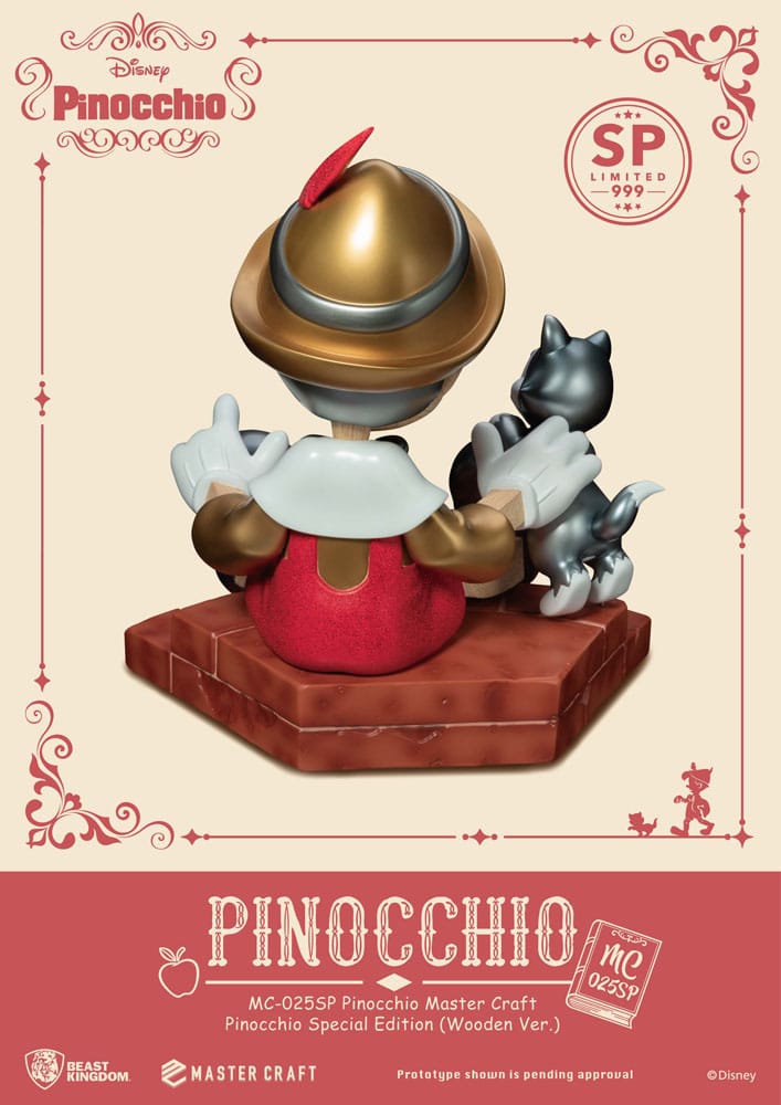 Beast Kingdom Disney Estatua Master Craft Pinocchio Wooden Ver. Special Edition 27 cm