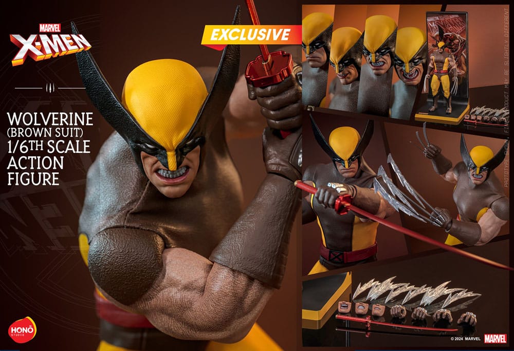 HOT TOYS Marvel X-Men Figura 1/6 Wolverine (Brown Suit) Exclusive 28 cm