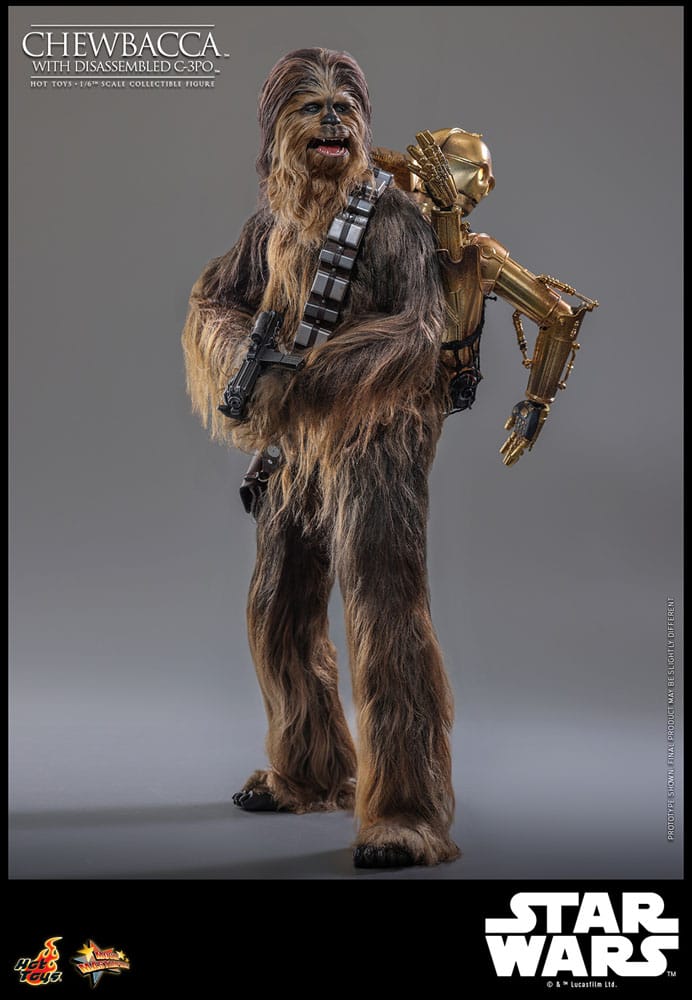 HOT TOYS Star Wars Episode V Figura Movie Masterpiece 1/6 Chewbacca with Disassembled C-3PO 36 cm