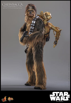 HOT TOYS Star Wars Episode V Figura Movie Masterpiece 1/6 Chewbacca with Disassembled C-3PO 36 cm