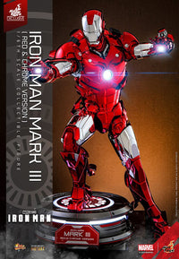 HOT TOYS Iron Man Figura Movie Masterpiece Diecast 1/6 Iron Man Mark III (Red & Chrome Version) Hot Toys Exclusive 32 cm