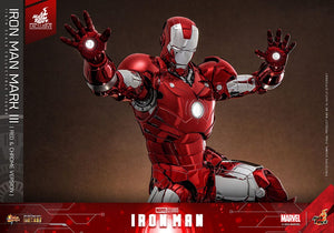 HOT TOYS Iron Man Figura Movie Masterpiece Diecast 1/6 Iron Man Mark III (Red & Chrome Version) Hot Toys Exclusive 32 cm