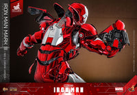 HOT TOYS Iron Man Figura Movie Masterpiece Diecast 1/6 Iron Man Mark III (Red & Chrome Version) Hot Toys Exclusive 32 cm