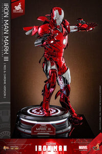 HOT TOYS Iron Man Figura Movie Masterpiece Diecast 1/6 Iron Man Mark III (Red & Chrome Version) Hot Toys Exclusive 32 cm