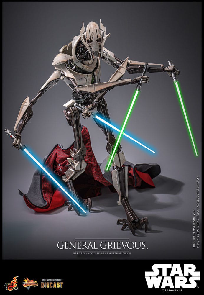 HOT TOYS Star Wars Figura Movie Masterpiece Diecast 1/6 General Grievous 42 cm