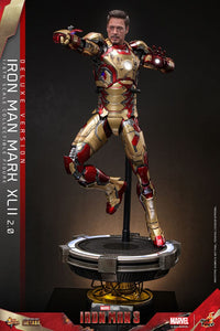 HOT TOYS Iron Man 3 Figura Movie Masterpiece Diecast 1/6 Iron Man Mark XLII (2.0) Deluxe 32 cm