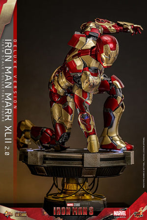 HOT TOYS Iron Man 3 Figura Movie Masterpiece Diecast 1/6 Iron Man Mark XLII (2.0) Deluxe 32 cm