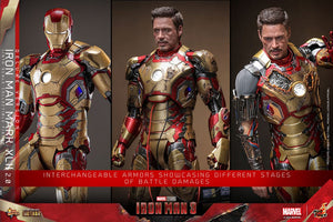 HOT TOYS Iron Man 3 Figura Movie Masterpiece Diecast 1/6 Iron Man Mark XLII (2.0) Deluxe 32 cm