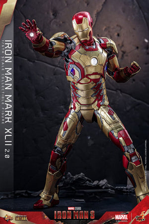 HOT TOYS Iron Man 3 Figura Movie Masterpiece Diecast 1/6 Iron Man Mark XLII (2.0) 32 cm