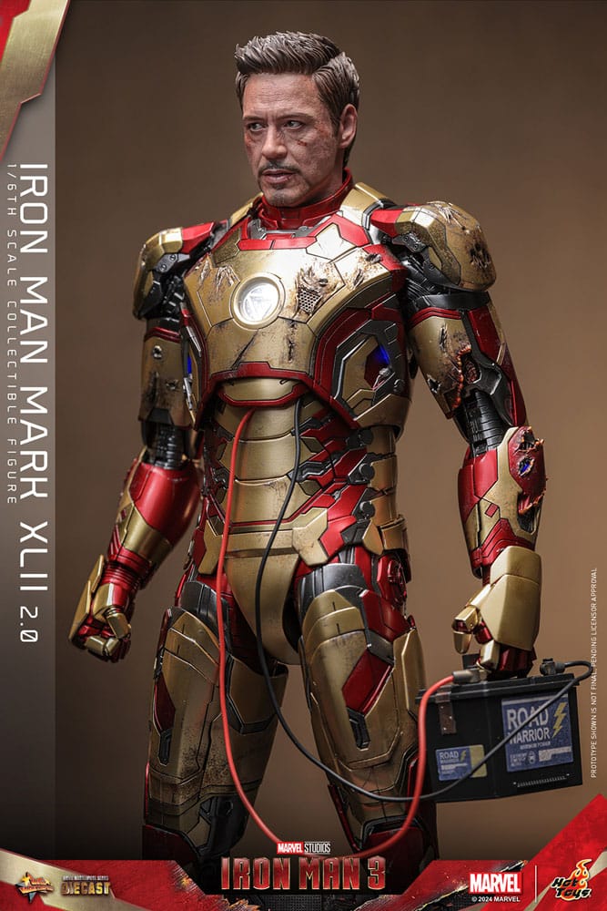 HOT TOYS Iron Man 3 Figura Movie Masterpiece Diecast 1/6 Iron Man Mark XLII (2.0) 32 cm