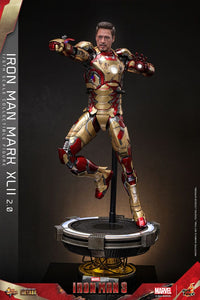 HOT TOYS Iron Man 3 Figura Movie Masterpiece Diecast 1/6 Iron Man Mark XLII (2.0) 32 cm