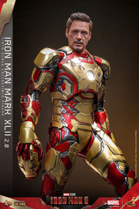 HOT TOYS Iron Man 3 Figura Movie Masterpiece Diecast 1/6 Iron Man Mark XLII (2.0) 32 cm