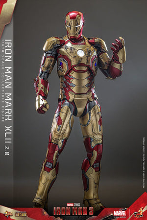 HOT TOYS Iron Man 3 Figura Movie Masterpiece Diecast 1/6 Iron Man Mark XLII (2.0) 32 cm