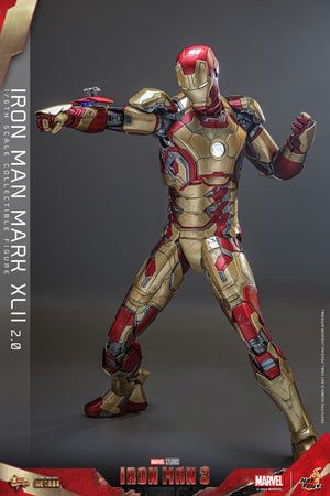 HOT TOYS Iron Man 3 Figura Movie Masterpiece Diecast 1/6 Iron Man Mark XLII (2.0) 32 cm