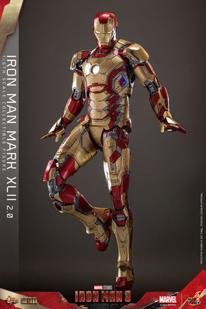 HOT TOYS Iron Man 3 Figura Movie Masterpiece Diecast 1/6 Iron Man Mark XLII (2.0) 32 cm