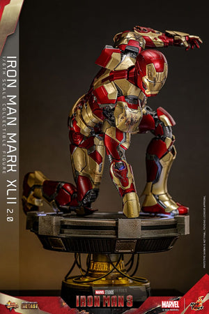 HOT TOYS Iron Man 3 Figura Movie Masterpiece Diecast 1/6 Iron Man Mark XLII (2.0) 32 cm