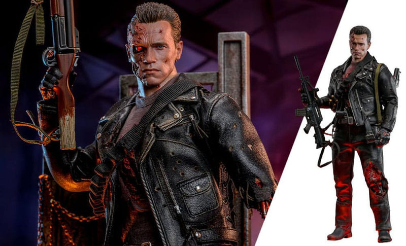 HOT TOYS Terminator 2 Figura 1/6 Movie Masterpiece T-800 Battle Damaged Version 2.0 32 cm