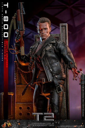 HOT TOYS Terminator 2 Figura 1/6 Movie Masterpiece T-800 Battle Damaged Version 2.0 32 cm