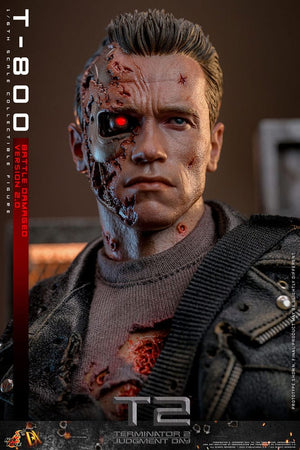 HOT TOYS Terminator 2 Figura 1/6 Movie Masterpiece T-800 Battle Damaged Version 2.0 32 cm