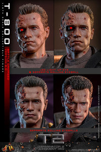 HOT TOYS Terminator 2 Figura 1/6 Movie Masterpiece T-800 Battle Damaged Version 2.0 32 cm