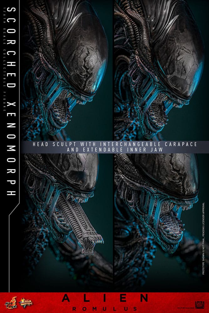 HOT TOYS Alien: Romulus Figura Movie Masterpiece 1/6 Scorched Xenomorph 44 cm