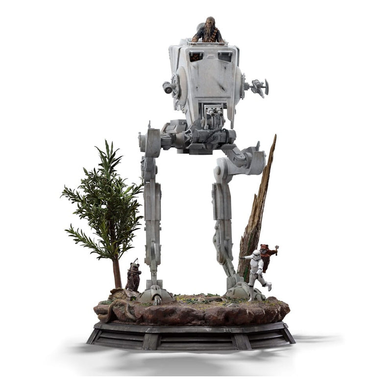 IRON STUDIOS Star Wars Estatua 1/20 Demi Art Scale AT-ST and Chewbacca 53 cm