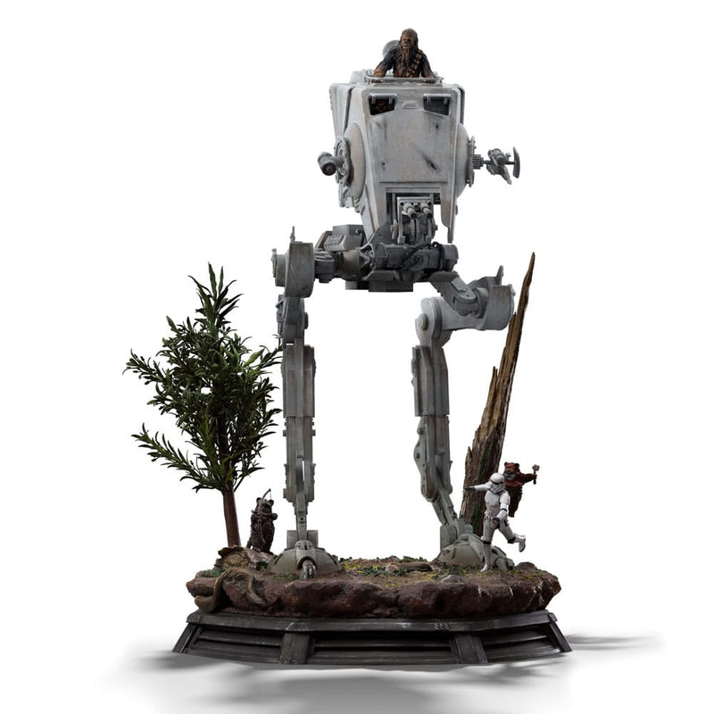 IRON STUDIOS Star Wars Estatua 1/20 Demi Art Scale AT-ST and Chewbacca 53 cm