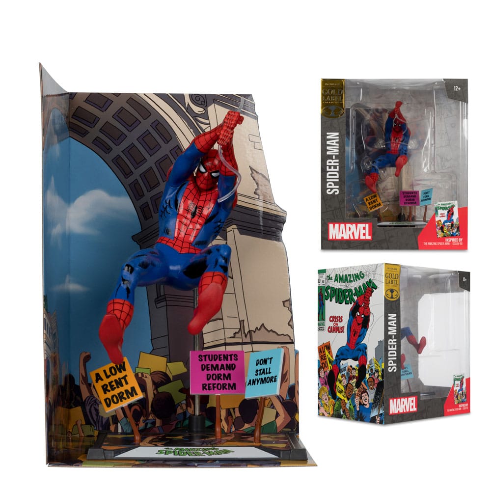 MCFARLANE TOYS Marvel Collection Estatua PVC 1/10 Spider-Man & Scene Gold Label (The Amazing Spider-Man #68) 15 cm