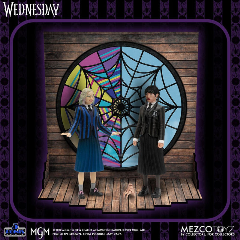 Mezco Toyz Wednesday Figuras 5 Points Wednesday & Enid Boxed Set 10 cm