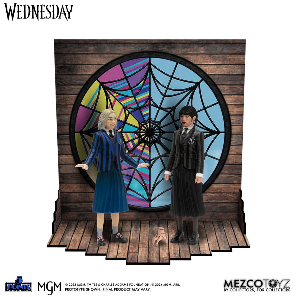 Mezco Toyz Wednesday Figuras 5 Points Wednesday & Enid Boxed Set 10 cm