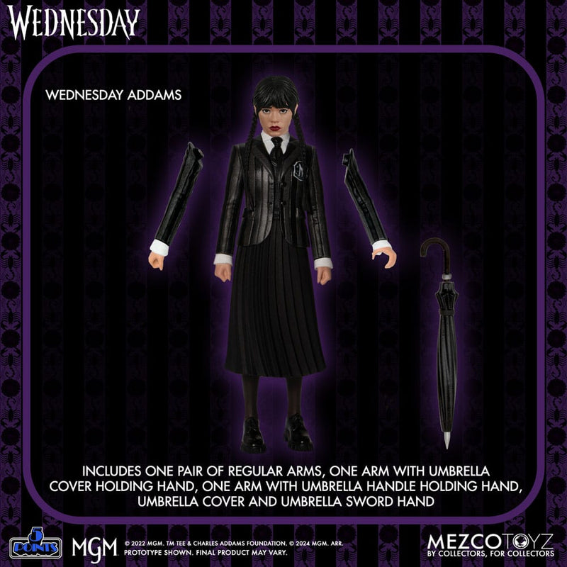 Mezco Toyz Wednesday Figuras 5 Points Wednesday & Enid Boxed Set 10 cm