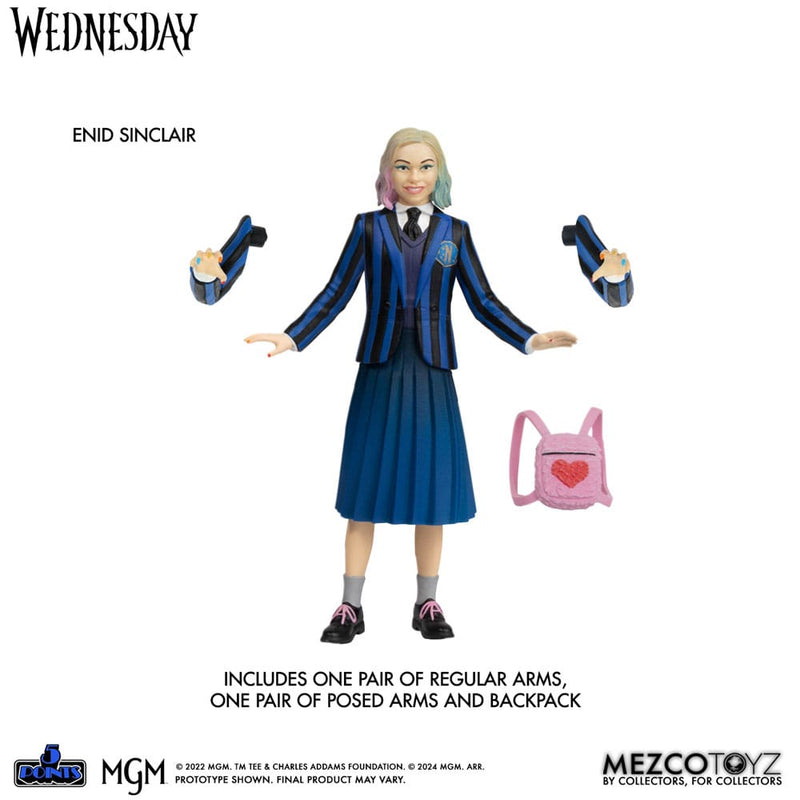 Mezco Toyz Wednesday Figuras 5 Points Wednesday & Enid Boxed Set 10 cm