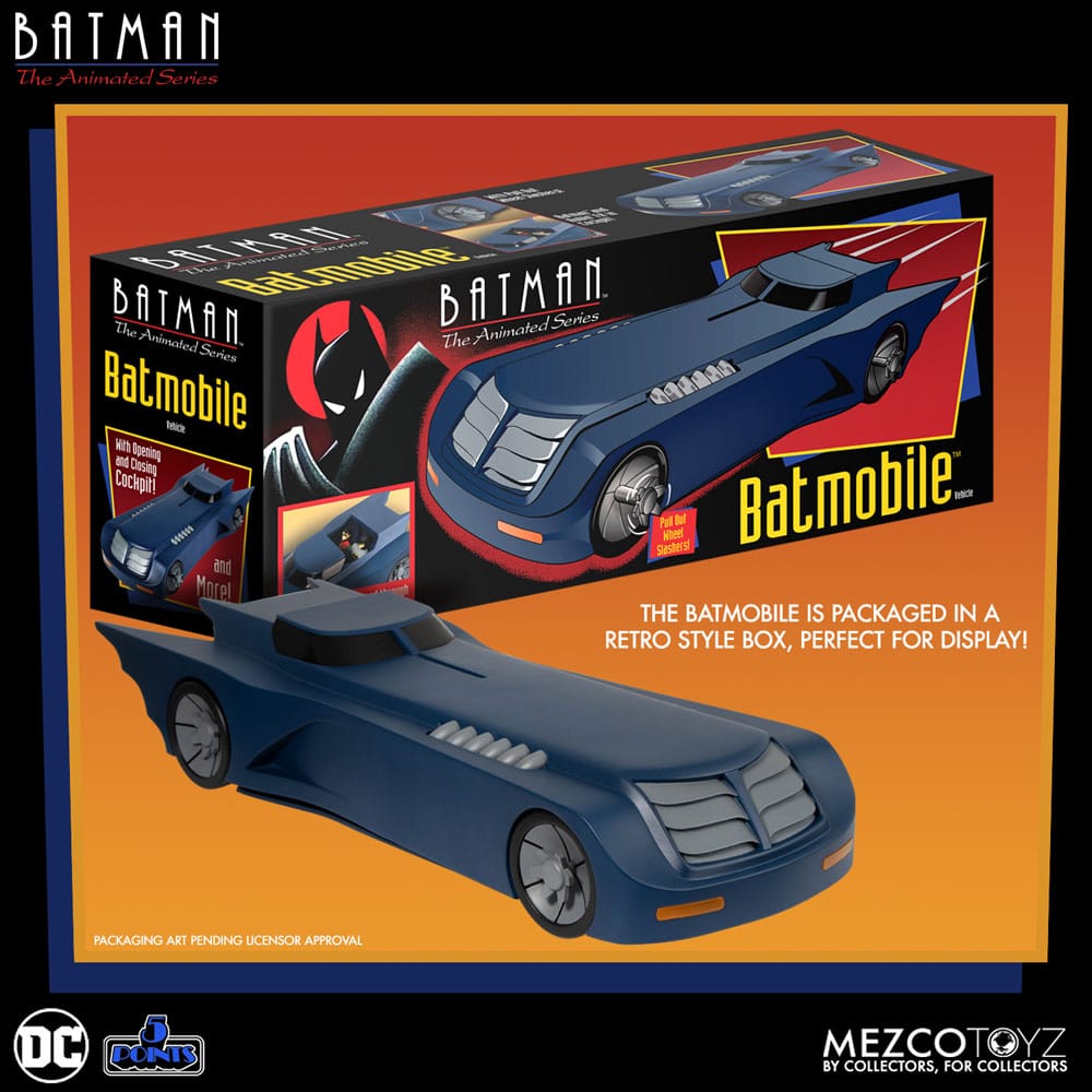 Mezco Toyz DC Comics Vehículo Batman: The Animated - The Batmobile