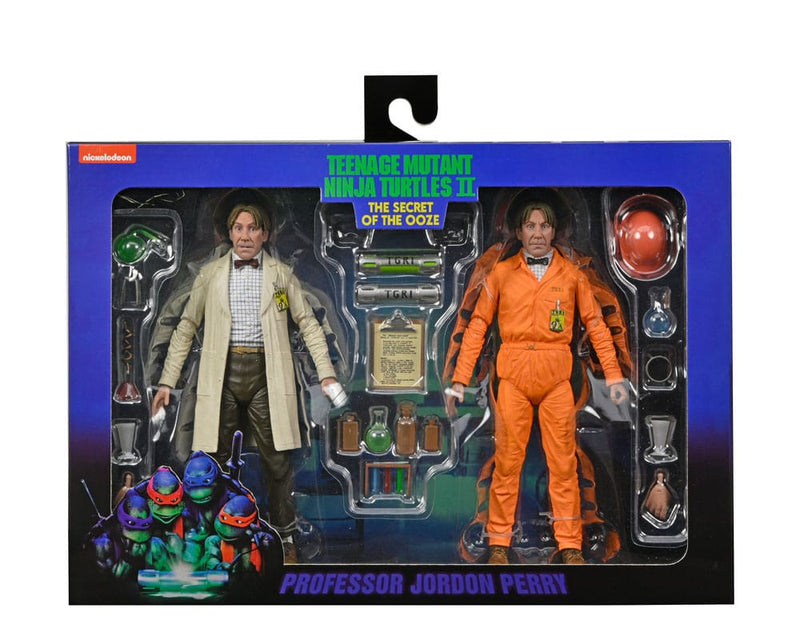 Neca TMNT II: The Secret of the Ooze 2-Pack Figuras Lab Coat Professor Perry and Hazmat Suit Professor Perry 18 cm