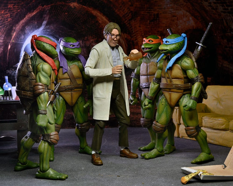 Neca TMNT II: The Secret of the Ooze 2-Pack Figuras Lab Coat Professor Perry and Hazmat Suit Professor Perry 18 cm