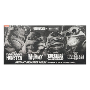 NECA Universal Monsters x Teenage Mutant Ninja Turtles pack de 4 Figuras Turtles Black & White 18 cm