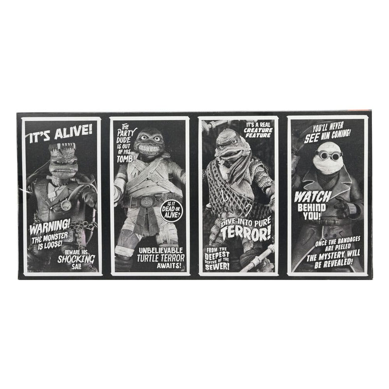 NECA Universal Monsters x Teenage Mutant Ninja Turtles pack de 4 Figuras Turtles Black & White 18 cm