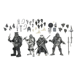 NECA Universal Monsters x Teenage Mutant Ninja Turtles pack de 4 Figuras Turtles Black & White 18 cm