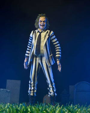 Neca Beetlejuice 1988 Figura Beetlejuice Black and White Striped Suit 18 cm